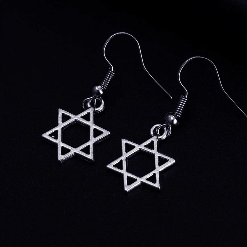 Vintage hexagonal Star Shape Dangle earrings